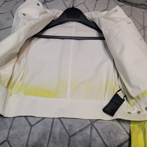 New Unravel Project Tie-Dye Ombrè Crop Trucker Denim Jacket Size 38 - Picture 7 of 8